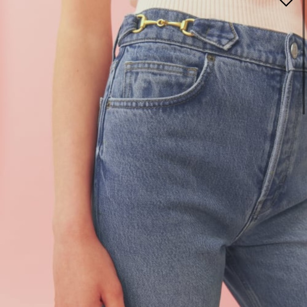 NWT Cynthia Chainlink High Rise Straight Jeans